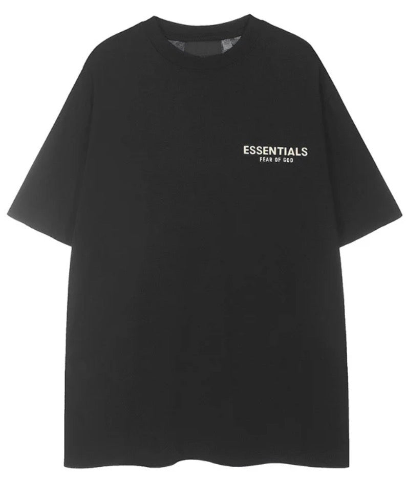 Essentials Shirt Black w/White Lettering Large